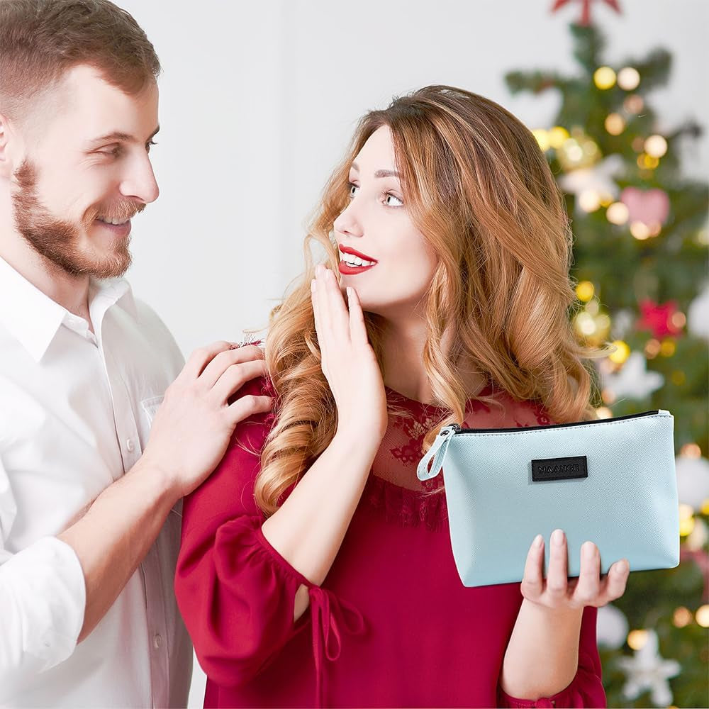 Cosmetic Bags for Women Small Makeup Bag for Purse Pu Leather Makeup Pouch Travel Makeup Bag with Zipper Make up Bag for Travelling